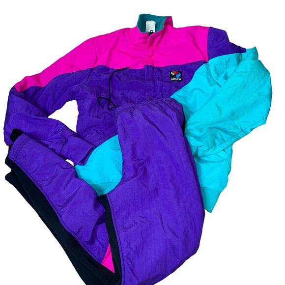 Vintage Bellwether cycling nylon jacket & pants 90's neon SZ M jacket SZ SM Pant - Picture 5 of 16